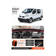 Renault Trafic 2004-2010 Uyumlu Torpido Örtüsü, Torpido Kılıfı - Siyah-kırmızı - Re049