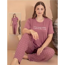 Boyraz Kadın Milan Büyük Beden Bisiklet Yaka Kısa Kol İnce Pijama Takımı 11052 - 1 Adet 001