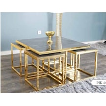 Mim Antrasit - Gold Kare 4+1 Pizza Orta Sehpa Antrasit