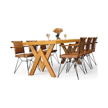 Neiwel Hias Doğal Ahşap Yemek Masası-80-200 Açık Ceviz