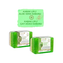 Organicsun 2'li Set Doğal Kabak Lifli Aloe Vera Sabunu Ve Kabak Lifli Çay Ağacı Sabunu Sku: Zeus8690010499394 285 ML