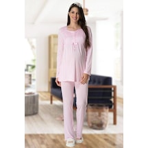 Mecit Pijama Mecit 5414 Bayan Pembe Hamile Lohusa Pijama Takımı 001