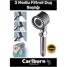 Premium Seri Çok Amaçlı Pratik Kolay Kurulum Su Akış Durdurmalı Filtreli Duş Başlığı 3 Mod Gri