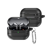 Samsung Galaxy Buds3 / Galaxy Buds3 Pro Ve Galaxy Buds 3 Fe Uyumlu Karbon Fiber Hybrid Polymer Technology Kulaklık Kılıfı Siyah