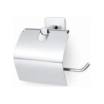 Alper Banyo Kare Krom Yapışkanlı Kapaklı Tuvalet Kağıtlığı Wc Kağıtlık Tuvalet Kağıdı Askısı 16.5 x 12.2 x 11.2 CM