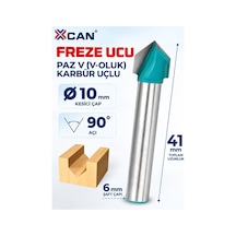 90 V Kanal Freze Ucu Ø10 Mm 6 Mm Şaft Ahşap Cnc Gravür Ve Kanal Açma