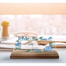 Bk Gift Kişiye Özel İsimli Ahşap Tabanlı Akrilik Masa İsimliği-6, Ofis Dekoru, Mesleki Hediye, Ofis Hediyeleri Kobitmeyen137732 Bk Gift