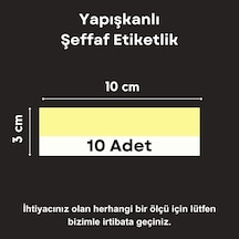 10 Ad Pvc Etiketlik Yapışkanlı 10x3 Cm Raf Etiket Cebi Yapışkanlı