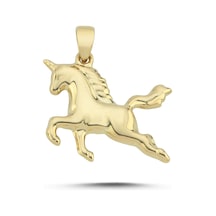 14 Ayar Unicorn Altın Kolye Ucu Sarı