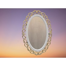 Ayna-Dresuar Motifli Model Parlak Gold Renk Kayın Torna Kutu Içi(486072426) Altın