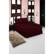 Bürümcük Kumaş Lastıkli Çarşaf Etekli, Esnekli Yatak Örtüsü 1 Adet Bordo - 510261800 Bordo