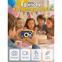 Şarjlı Çocuk Dijital Kamera Ön Arka Kamera Destekli Hd Fotoğraf Video Çekimi Mini Tripodlu