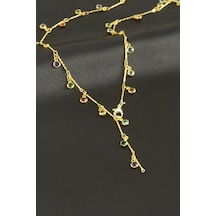 Zenviac456 Kristal Taşlı Y Kolye Zenviac45678 Sarı 32976468