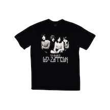 Stoned&Fame Erkek Siyah Led Zeppelin Baskılı T-shirt SIYAH
