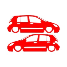 Basık Hyundai Getz Basık Sticker 17x17 Cm Kırmızı
