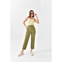 Ftz Women Kadın Kemer Detay Pantolon Haki Rbn4009-haki