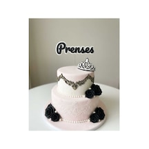2 Adet Prenses Yazılı Pasta Süsü Cake Topper Seti - Doğum Günü Ve Baby Shower Pasta Dekoru