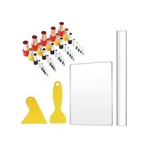 Createtech Yuvarlak Silindiri Seti Şekil Polimer Plastik Parça Mini Levha Kil Kil Kil Kesiciler Kesici Kazıyıcı Kalıplar Girinti Daire Aletleri Aleti Akrilik 44 At Çok Renkli