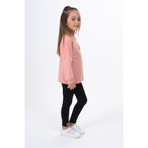 Toontoy Kids Toontoy Kız Çocuk Beauty Baskılı Taytlı Takım Koyu Pudra