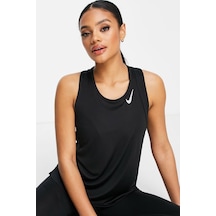 Nike Dri Fit Race Running Singlet Tank Top Kadın Antrenman Atleti Siyah Siyah