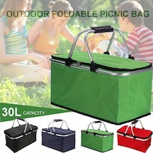 Alüminyum Çerçeveli Yalıtımlı Piknik Çantası Saklama Sepeti Kırmızı