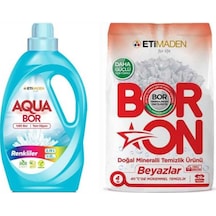 Aquabor Sıvı Çamaşır Deterjanı Renkliler İçin 33 Yıkama + Boron Toz 4 Kg Beyazlar İçin 26 Yıkama.