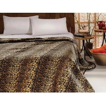Mink Battaniye Tek Kişilik Solana 333 Leopar Kahve