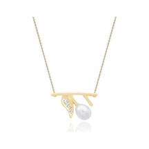 Diamond Line-Gülaylar - Sarı Altın 14 Ayar Inci Kolye N11.25198