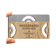 Kişiye Özel Mesleki Fotoğrafçı Ahşap Kartvizit (Model 1-2) 50 Ade