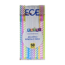 Ece Party Jelatinli Körüklü Pipet 50'li Epk691 - 8 Adet Tarı
