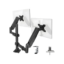 17 32 İnç Amortisörlü Çiftli Pivot Monitör Kolu, Gazlı Yaylı, 2 9 Kg, Çift Montaj Seçeneği Sıkıştırma Ve Vidalama, 360 Döner, Vesa Uyumlu Stant, M01, Siyah