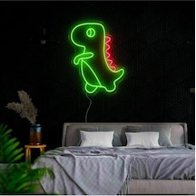 Dinozor Figürlü Neon Tabela Yeşil