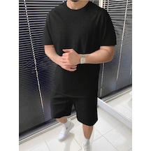 Basic Düz T-shirt Şort - Siyah Alt Üst Kombin Şort Tişört Takım Oversize Bisiklet Yaka Siyah Basic Düz T-shirt Şort - Siyah Alt Üst Kombin Şort Tişört Takım Oversize Bisiklet Yaka Siyah
