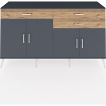 Hyperion Konsol 2 Raflı 3 Çekmeceli 4 Kapaklı 176x44x99 Antrasit- Antrasit-antrasit/çam