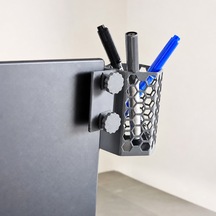 Bezos 3d Baskı Monitor Kalemlik - Petek Desenli Laptop Kenar Altıgen Kalemlik-gri Agc
