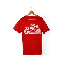 Kadın Beyaz Baskılı Kırmızı T-shirt kırmızı