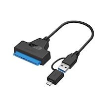 0442 2in1 Usb 3.0 Type-c To 2.5 İnç Sata Hdd Ssd Çevirici Dönüştürücü Sata Usb 3.0 / Type-c Kablo 2.5 İnç Hdd/ssd Uyumlu Toplam Uzunluk: 30 Cm Yüksek Hızlı Veri Aktarımı 5 Gbps