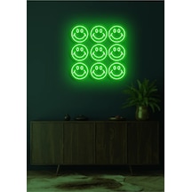 Gülücük Figürlü Neon Tabela Yeşil