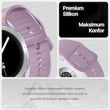 Samsung Galaxy  Uyumlu  Watch 8 40mm/44mm Ve Watch 8 Classic 46mm İçin Konforlu Ve Yumuşak Silikon Kordon Lila
