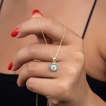 925 Ayar Gold Göz Nazarlı Gümüş Kolye