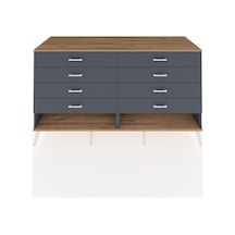 Kronos Konsol 8 Çekmeceli 176x59x99 Antrasit-çam/antrasit Antrasit-çam/antrasit