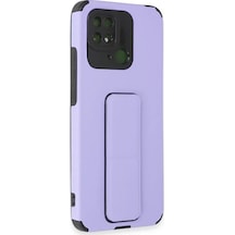 Newface Xiaomi Redmi 10c Kılıf Mega Standlı Silikon - Lila