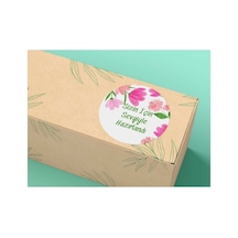 1000 Adet - 4 Cm Çiçekli Eticaret Etiketi Sizin Için Sevgiyle Hazırlandı Mat Sticker Çok Renkli