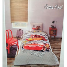 Özdilek Lisanslı Kapitoneli %100 Pamuk Mcqueen Cars Fast Gri Gri