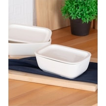 Acar Sct5428 Bianco Porselen Kapaklı Fırın Kabı 17 Cm Beyaz