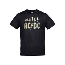 Kalic Studio Unisex Siyah Ac Dc Evrim Baskılı Siyahorj169