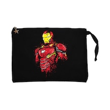 Iron Man Armor Siyah Clutch Astarlı Cüzdan / El Çantası Siyah