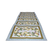 Belıeve Lemon Jakarlı Dokuma Goblen Dekoratif 6lı Amerikan Servisi Sarı Meyveli 30 45 Sarı