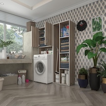 Kenzlife Çamaşır Makinesi Dolabı Veronikasüpürge Crd 180 126 20 Banyo Arkalıksız Raflı Çok Renkli