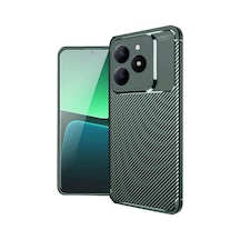 Realme C61 Kılıf Auto Focus Karbon Kapak - Koyu Yeşil Bz8683140805944